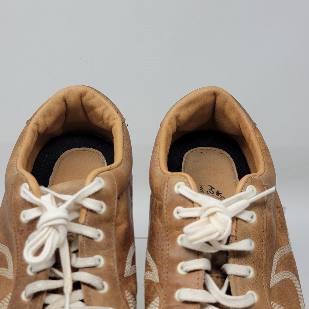 Womens boot stitch leather Sneakers in Tan - Picture 11 of 11